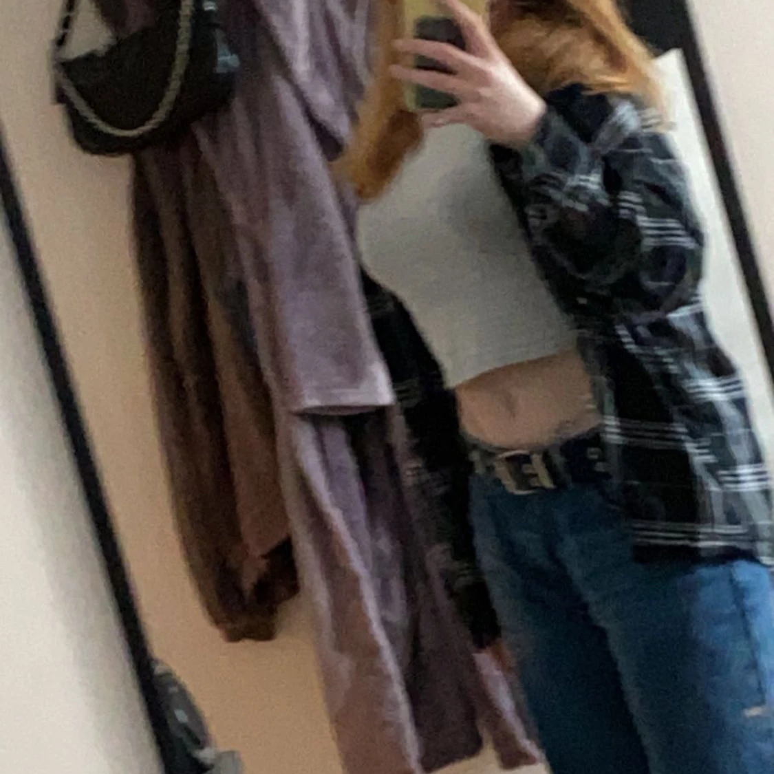 Svart rutig kofta - 90