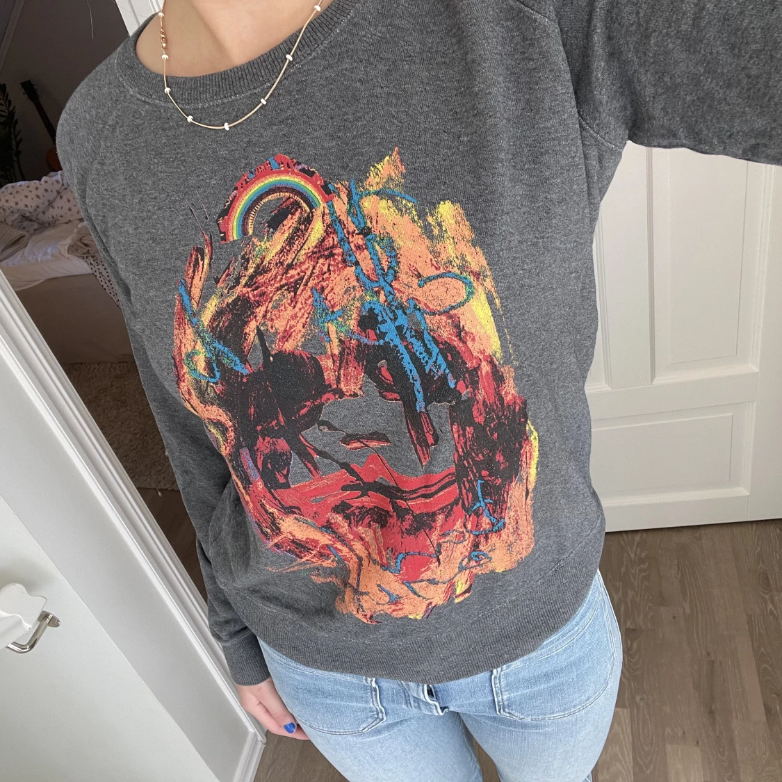 Sweatshirt med tryck