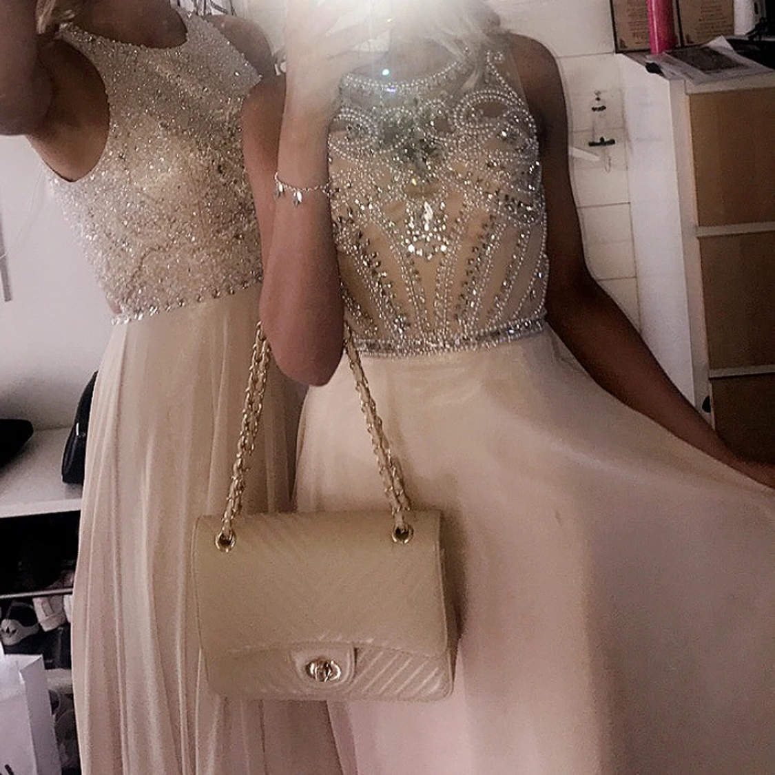 Handgjord balklänning, strl S, använd 1 gång - 90