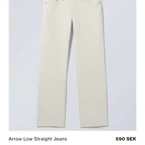 Säljer mina vita jeans från weekday i modellen arrow för att dem är lite korta på mig men annars som nya dem är endast testade hemma 