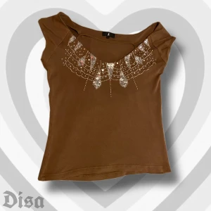 brun topp - fin brun topp med paljetter. bra skick! ska vara storlek XS men tycker den sitter mer som en M. PÄLSDJUR I HEMMET!