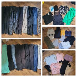 Klädpaket säljes passande xs/s  18 par byxor/jeans Tshirts Collegetröjor M.m  Vissa kläder har prislapp kvar  400:-