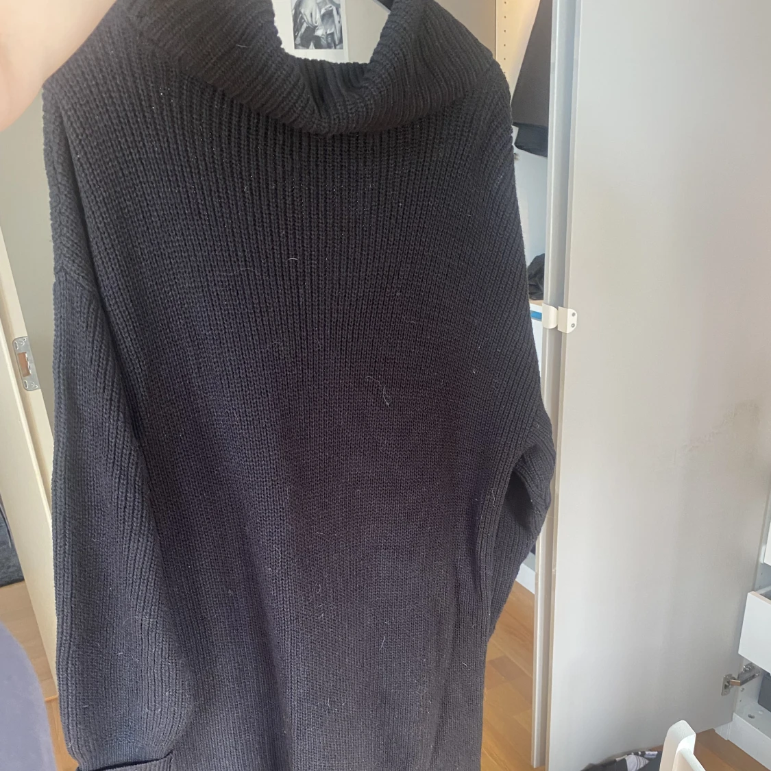 Lång stickad klänning