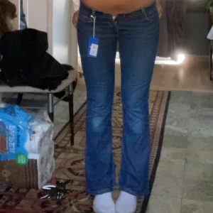 Levis bootcut jeans  - Levis jeans, köptes på sellpy strl L/XL men sitter som S/M (lappen är kvar, aldrig använt) , dom är för små på mig (och korta)  - benlängd (midja & ner) 95,5 cm   - benlängd (skrevet & ner) 72 cm - midja 81 cm - innerlår 52 cm 