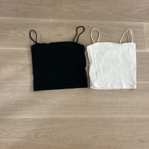 Gina tricot linne - Ett svart och ett vitt Gina linne, både i storlek Xs. De svarta linnet är använt ungefär 4-5 gånger, medans de vitta linnet är använt 1 gång. Linnena kostar 20kr styke, men du kan köpa både för 35kr.  Frakt tillkommer. Kontakta mig vid intresse.🤍