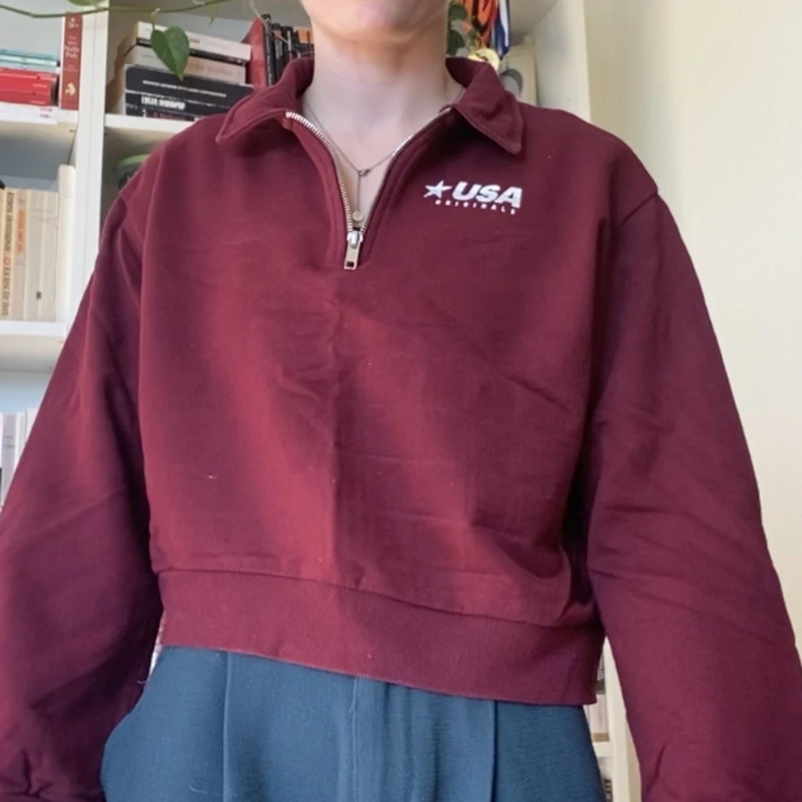 Vinröd sweatshirt  - 90