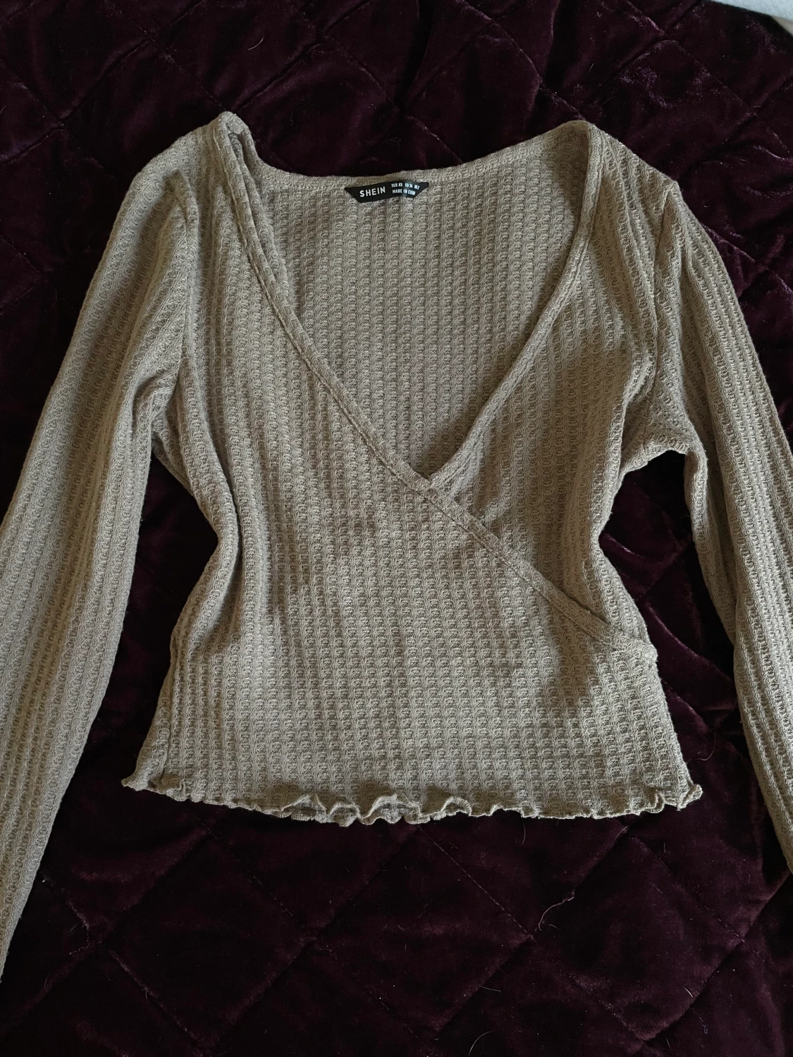 Urringad långärmad top - 90