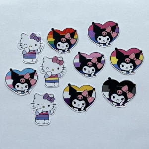 Sanrio pride klistermärken  - Klistermärken jag målat och tillverkat själv! 🩷 finns fler av varje sort! 8 kr/styck, 5 st för 35 kr och 10 st för 65 kr. Frakten tillkommer på 15 kronor 💖 vid köp av fler kan mängdrabatt pratas om. 