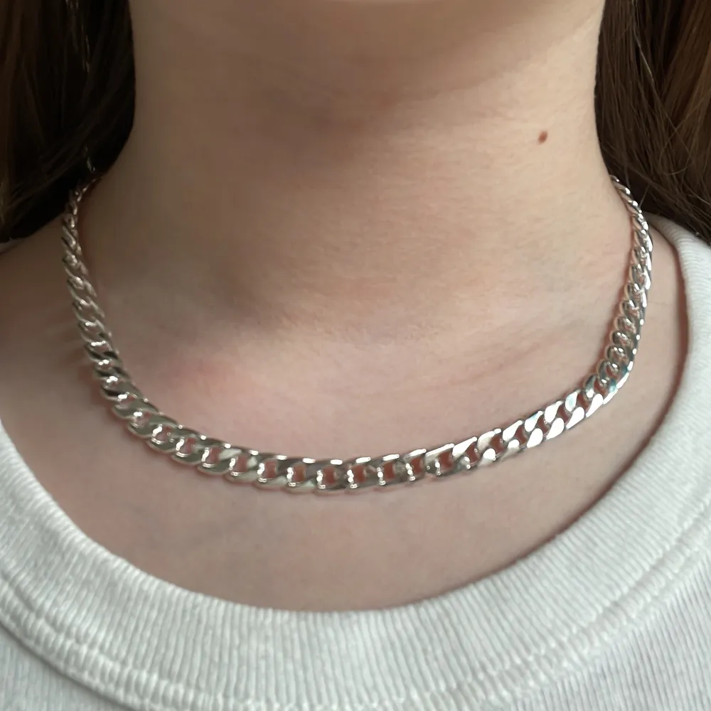 Säljer det här kedjehalsbandet då det inte är min stil längre, bra skick och används få gånger, inte äkta silver!!! Kan skicka fler bilder om det behövs 💘💘. Accessoarer.