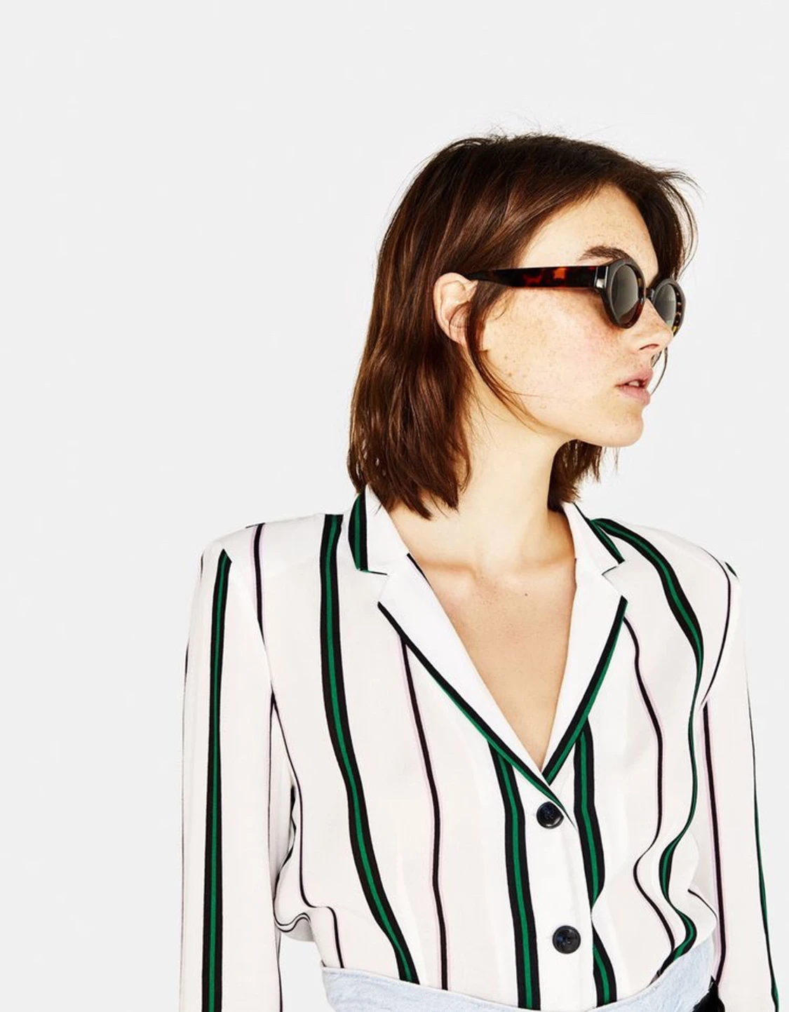 NY! Croppad skjorta  - 90