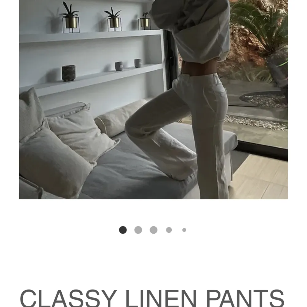 Säljer helt nya Classy linnen pants från alobha. Limited edition och slutsålda. Jeans & Byxor.