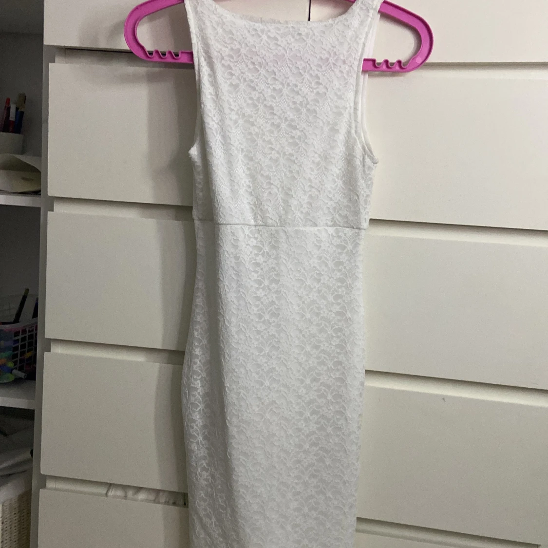Vit fest klänning  - 90