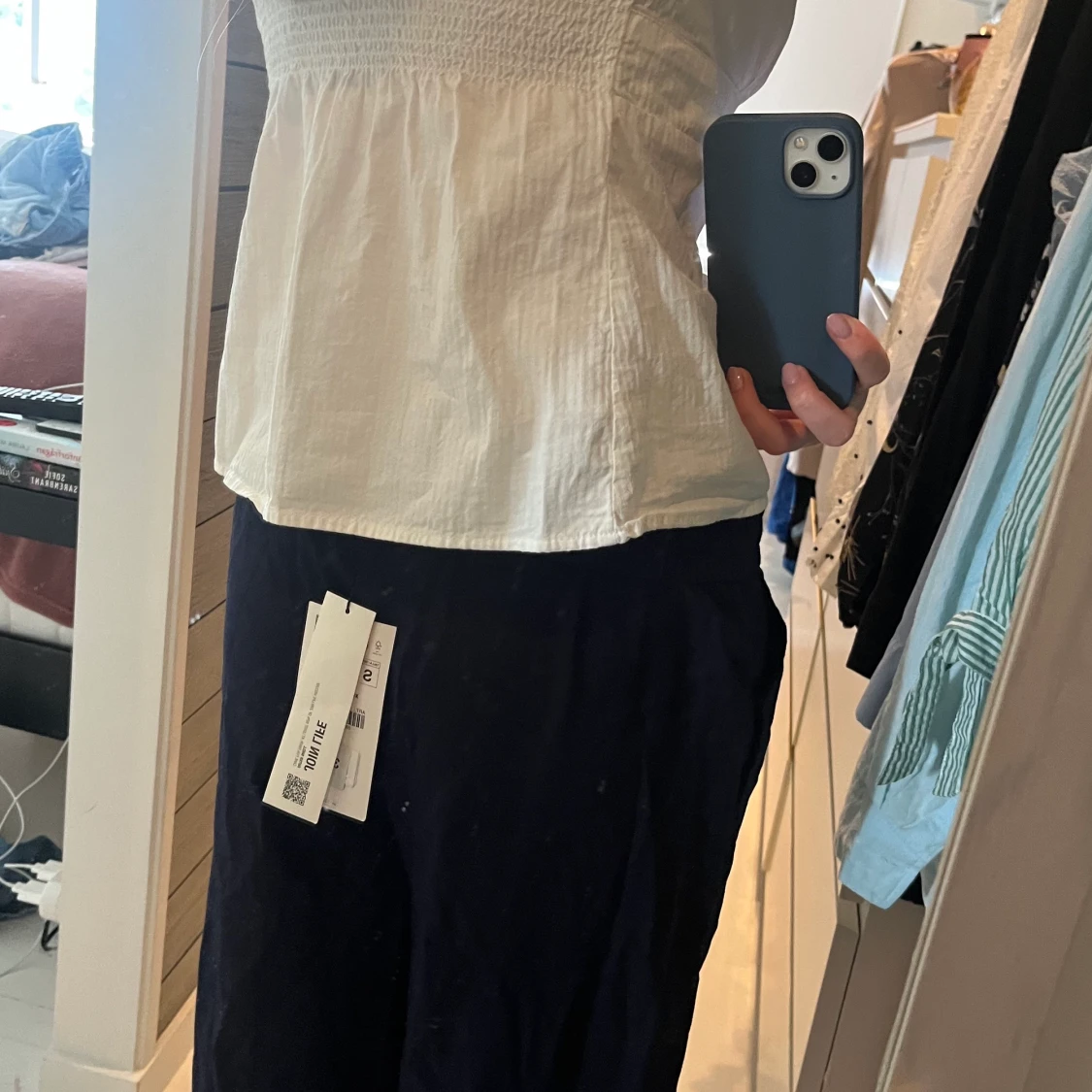 Mörkblåa linnebyxor från zara  - 91