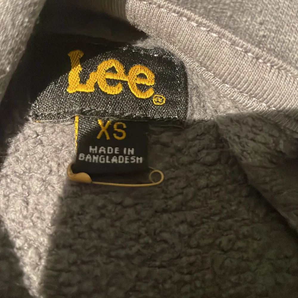 Grå kroppad LEE hoodie med texten ”Thank You For Dropping Bra LEE”. Bra skick . Hoodies.