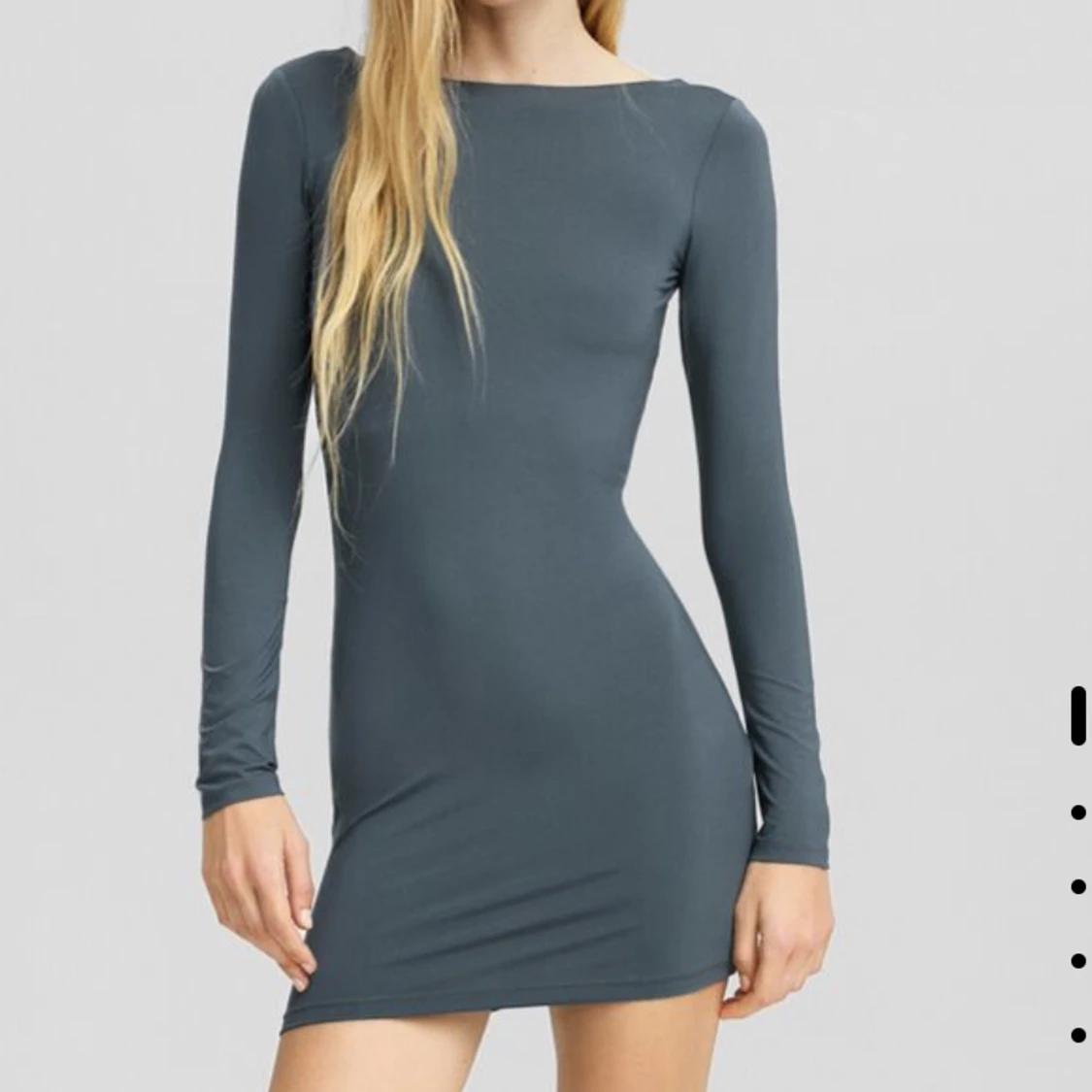 Backless dress petrol color - 91