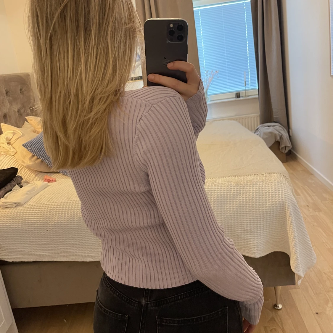 Ljuslila ribbad tröja H&M - 90