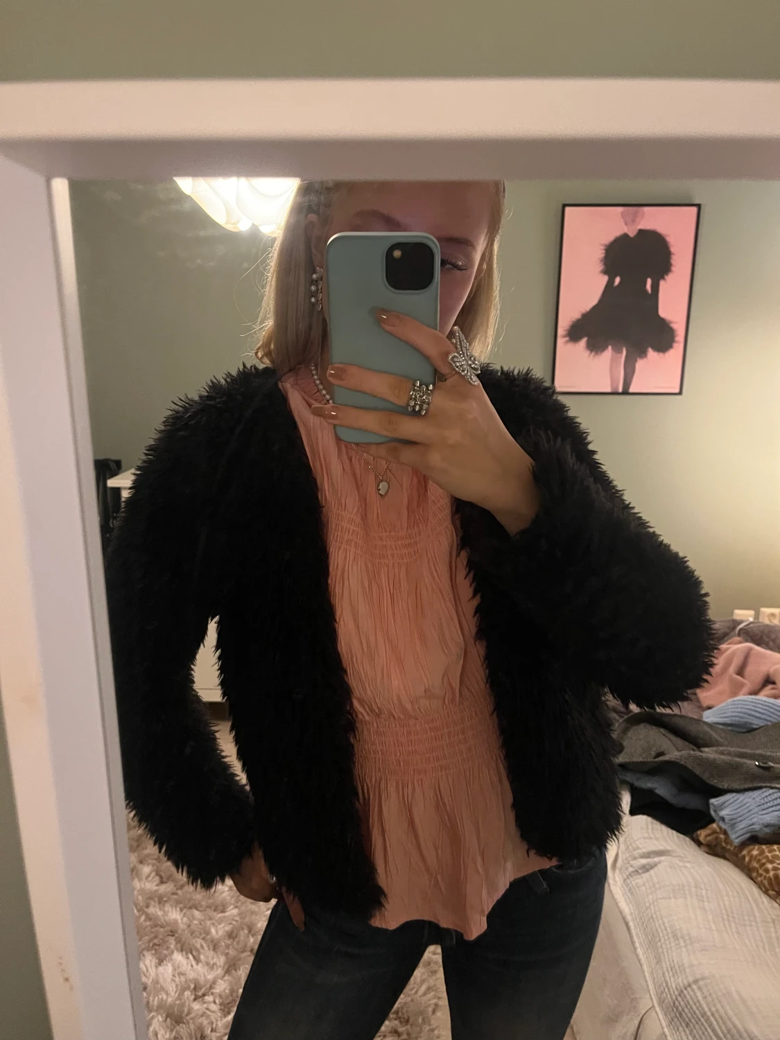 Fluffig jacka/kofta - 90