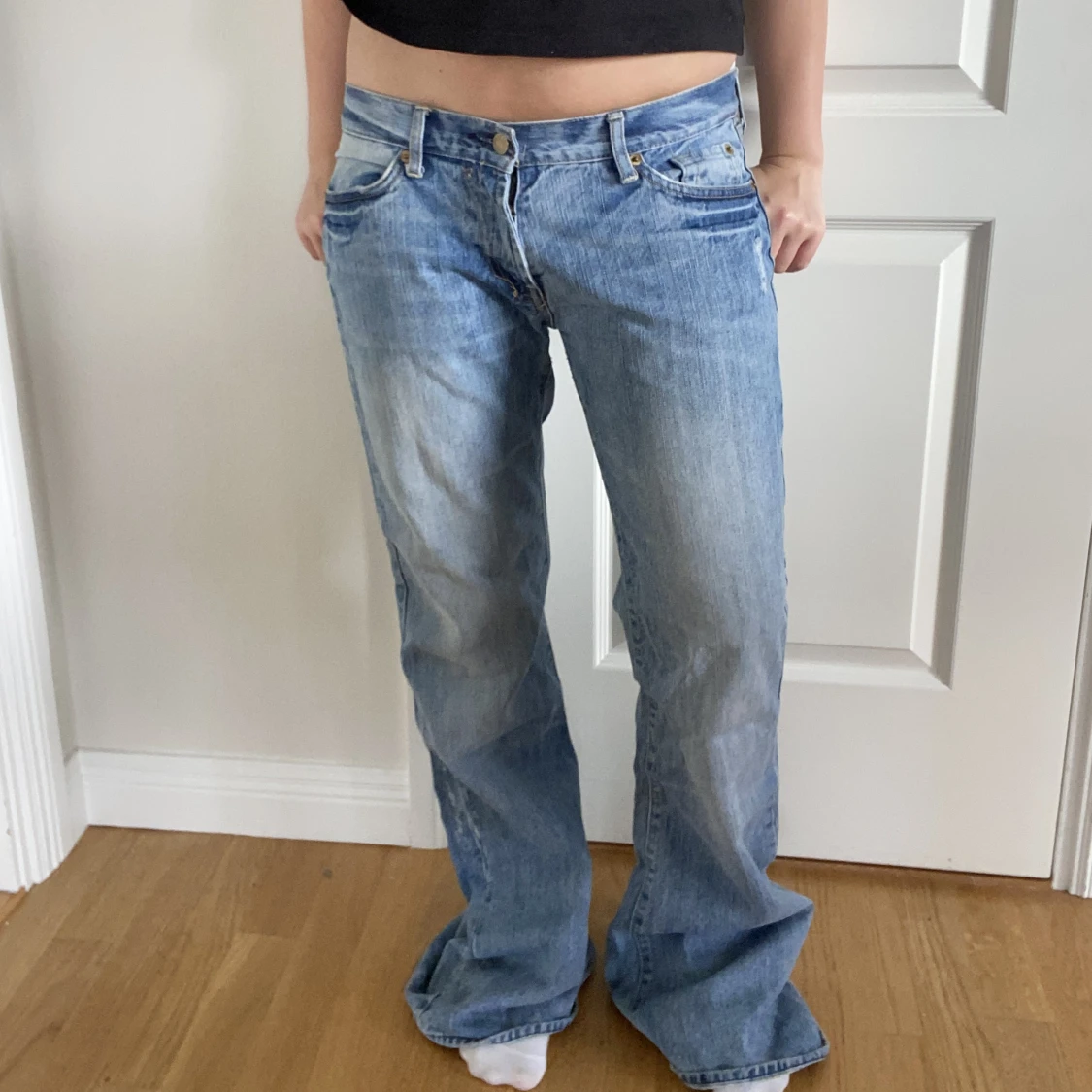 Lågmidjade bootcutjeans - 90