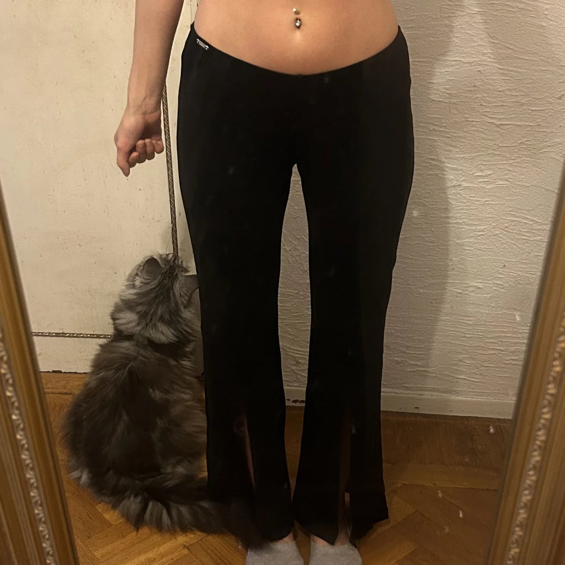 lågmidjade sköna byxor