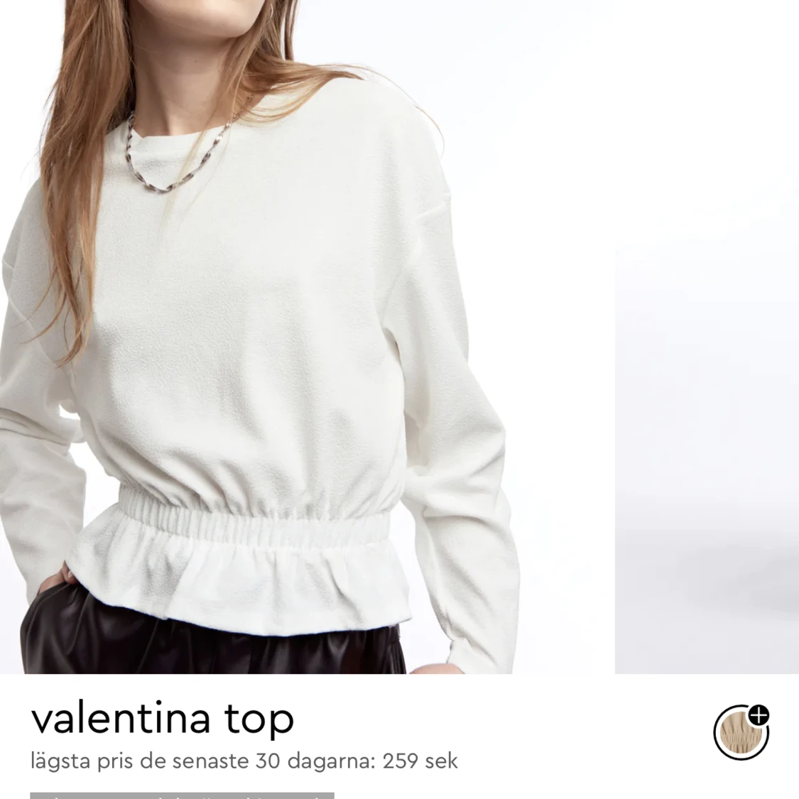 Vit långärmad tröja  - 90