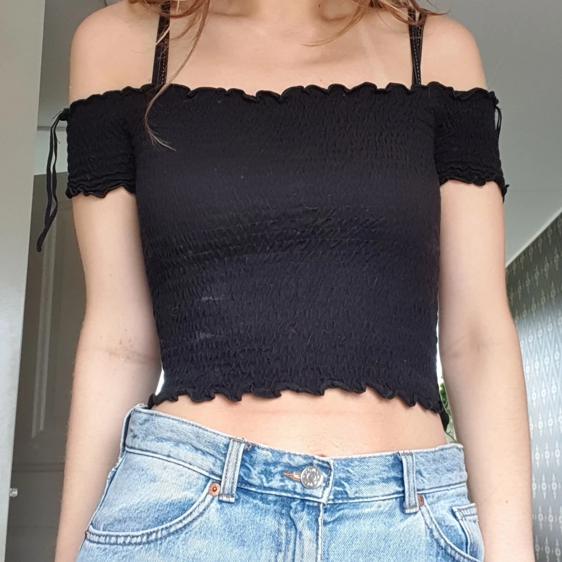Svart Off Shoulder Tube Top - 90