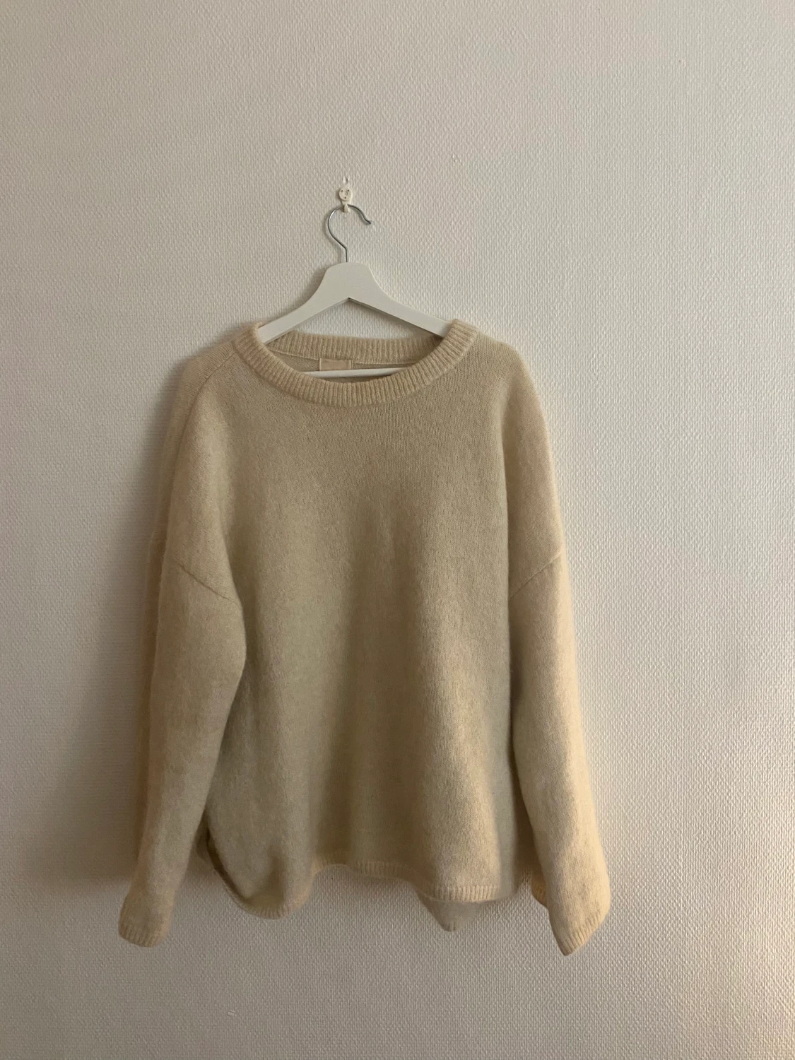 Vit mohair stickad tröja - 90