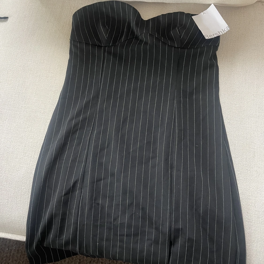 Oanvänd randig korsettklänning - 90