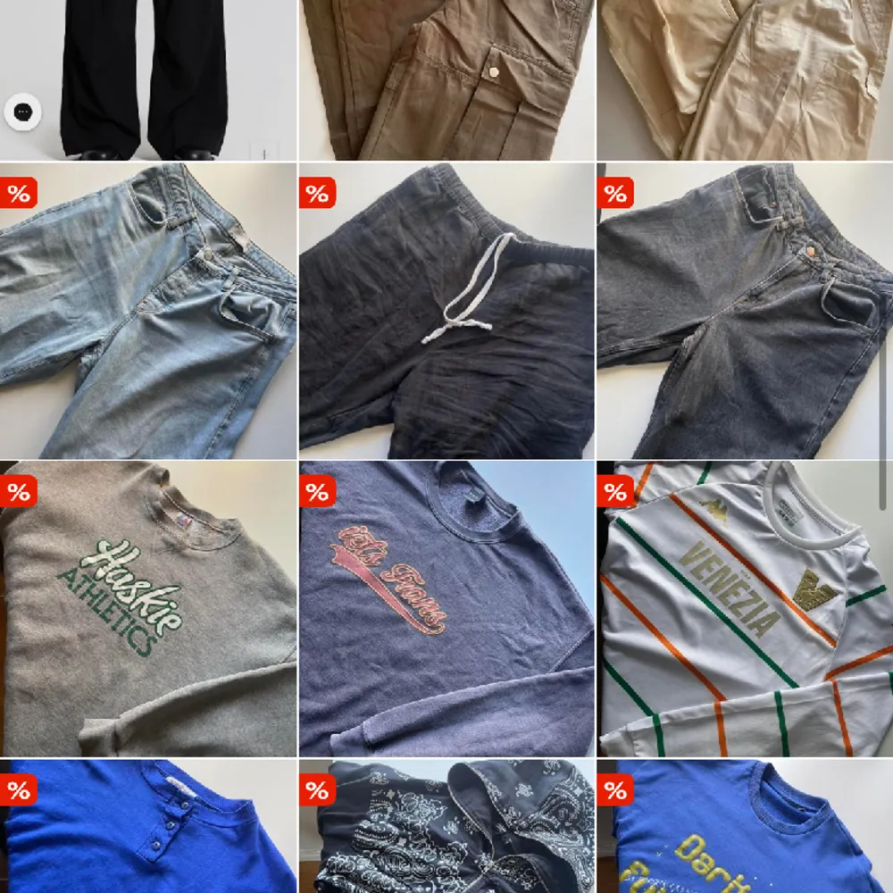 Säljer en hel del saker via min depop. Checka ( https://depop.app.link/6auBpxRadFb ) för priser storlekar med mera. Säljer gärna här snarare än via depop!. Jeans & Byxor.