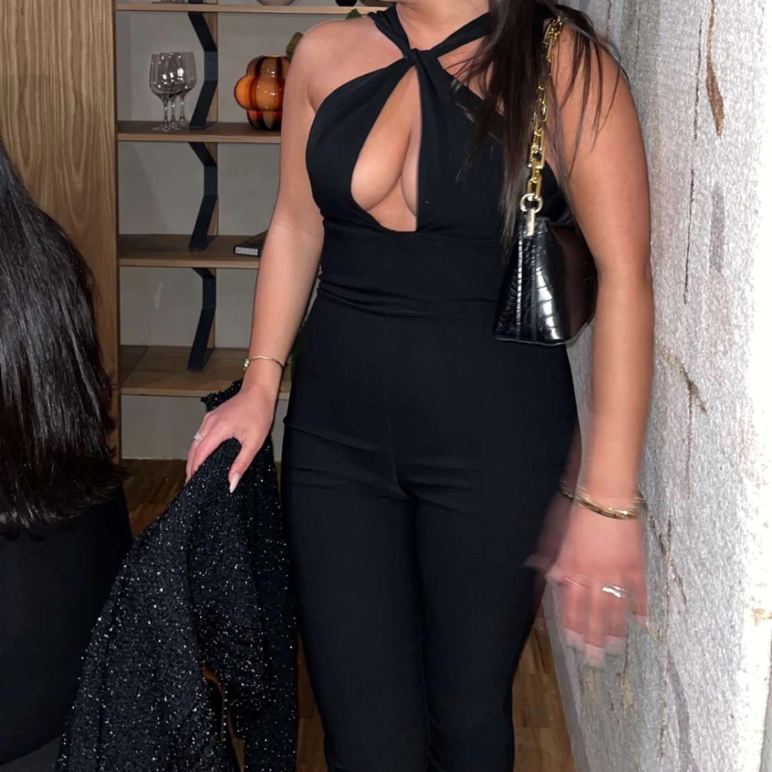 Svart jumpsuit/byxdress i strl 36 - 90