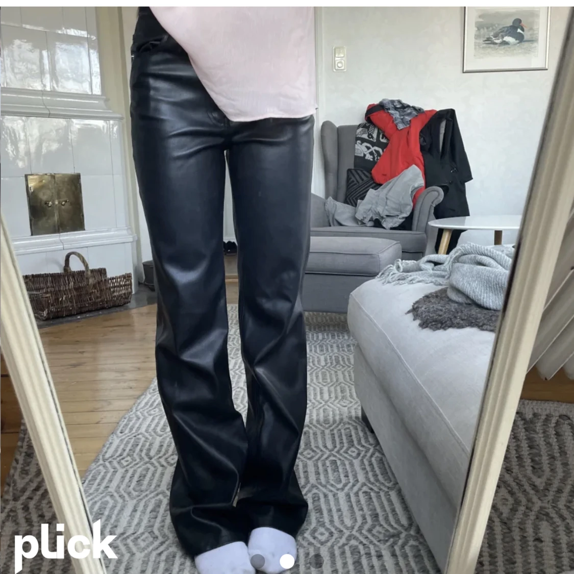 Svarta skinnbyxor  - 90