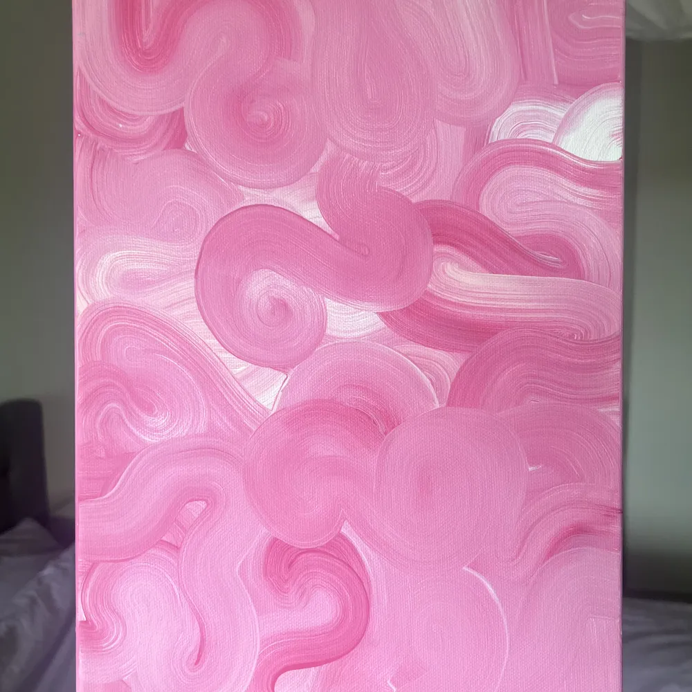 Egenmålad rosa barbie canvas, superfin att ställa eller hänga upp som inredning k hemmet. . Övrigt.