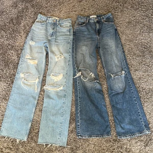 Jeans Pull&bear  - Två par jeans storlek 32. Väldigt bra skick. Ett par ljusa och ett par mörka. Vida ben. Jätte snygga 😻 pris går att diskutera 💞