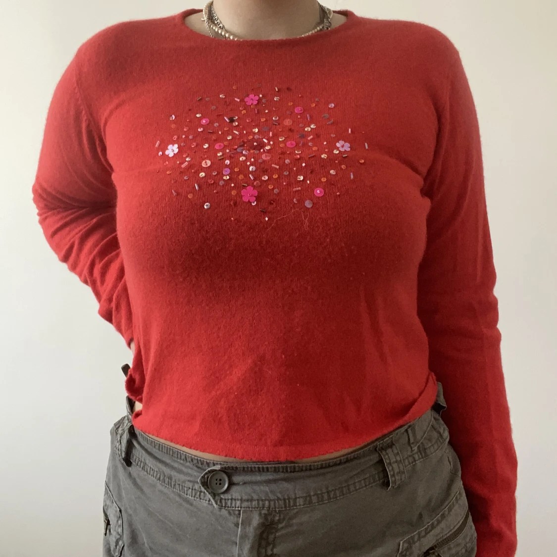 Långärmad med glittriga detaljer - 90