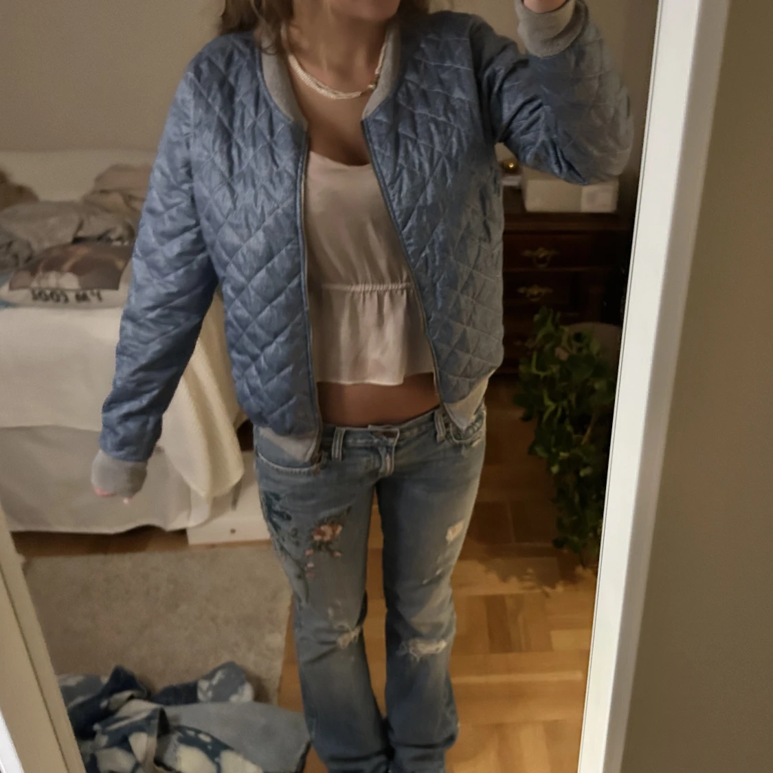 Quiltad Bomber jacka/ kofta