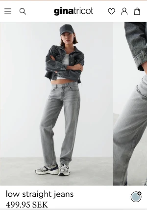 Lågmidjade gråa jeans - Säljer mina super fina lågmidjade gråa jeans från ginatricot, då de ej kommer till nån användning. 