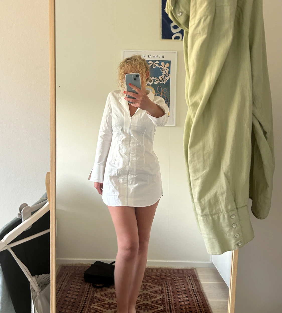 Vit skjortklänning  - 90