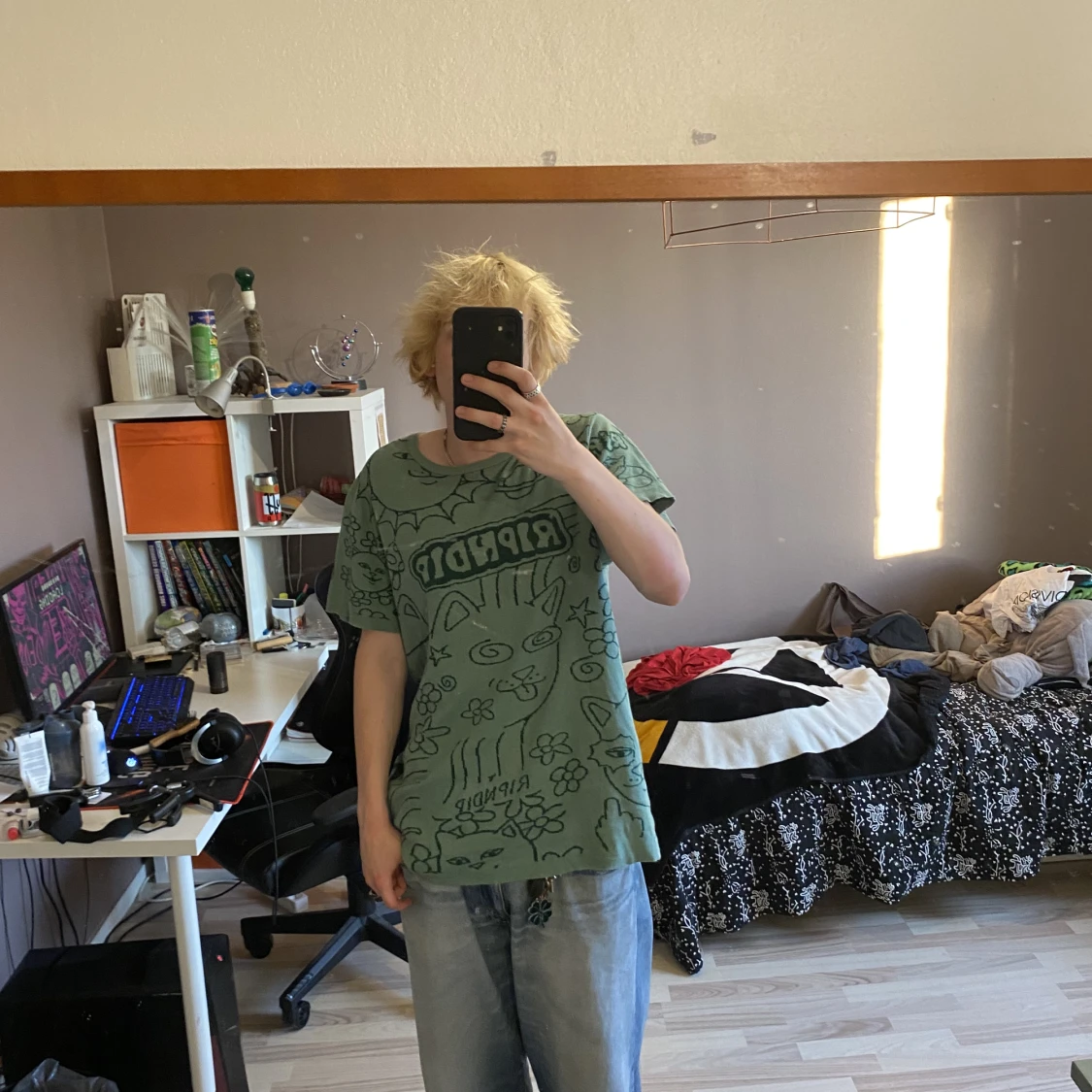 Ripndip scribble knit shortsleeve T-shirt  - 91