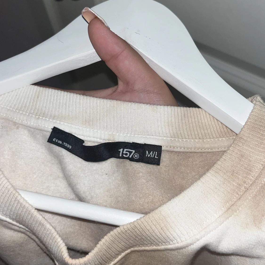 Vit/beige sweatshirt utan ärmar - 91