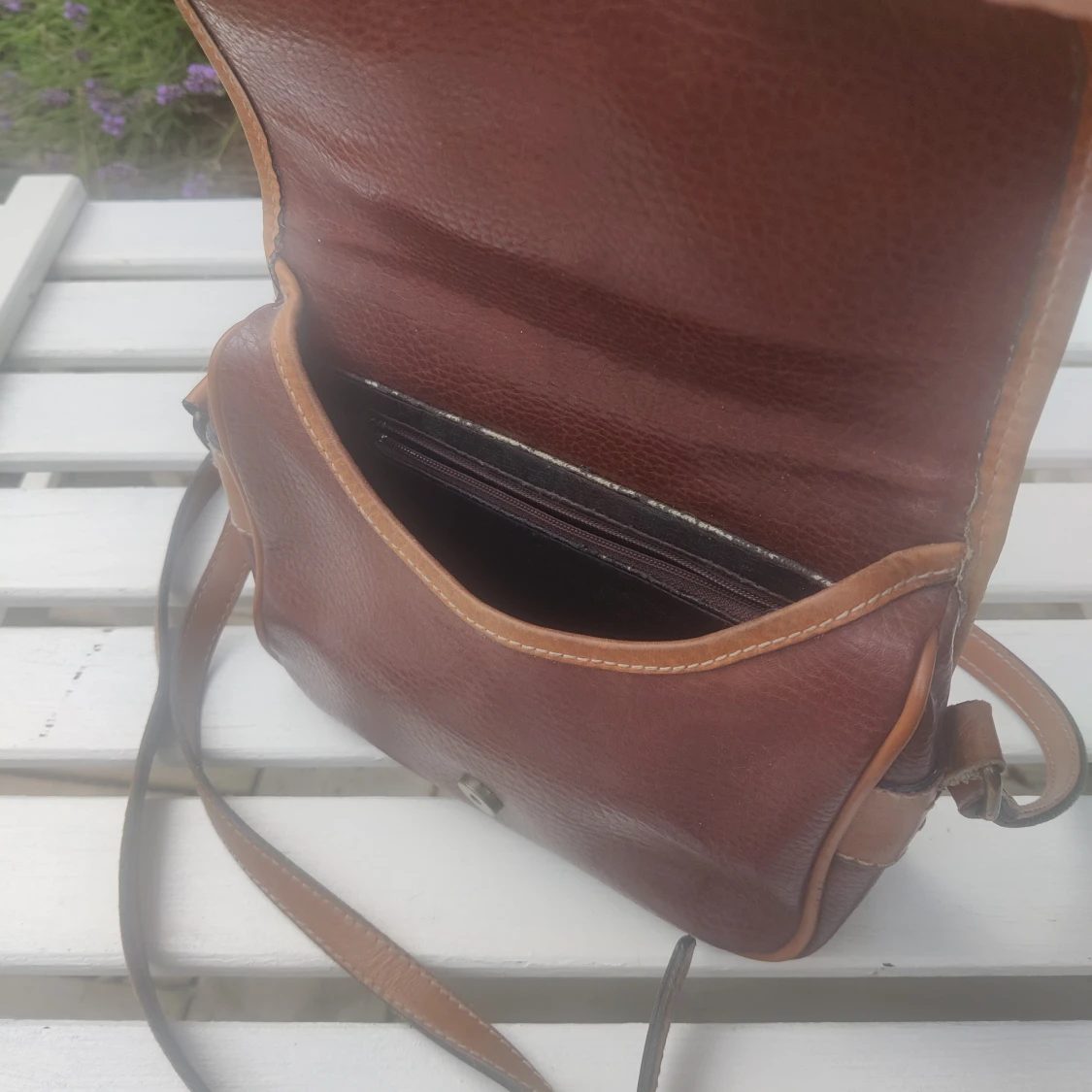 Vintage läderväska axelrem - 90