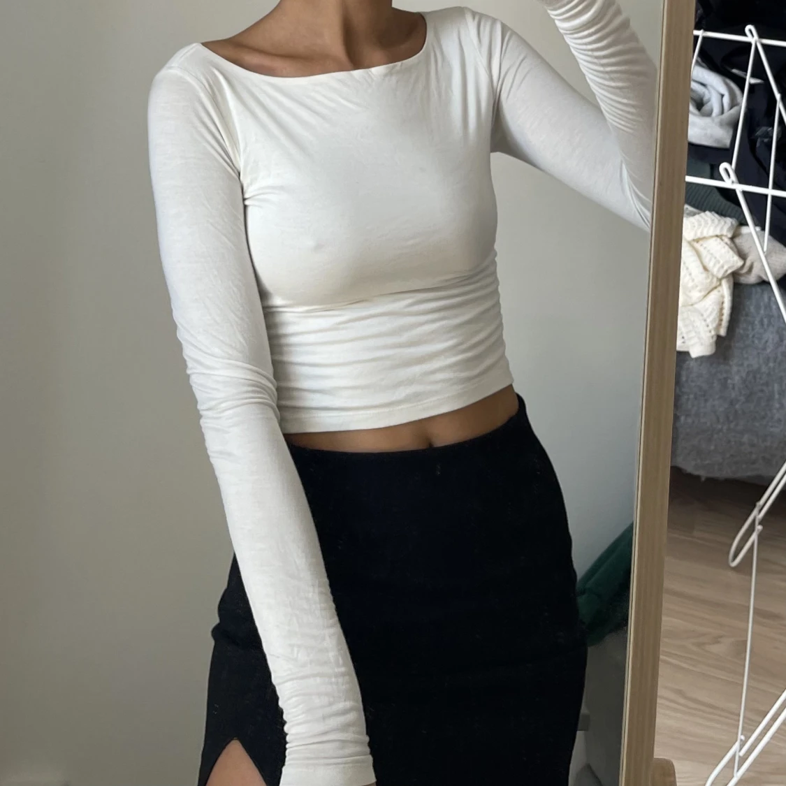 Vit långärmad topp