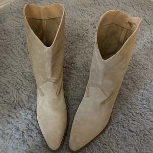 Boots - Beige läder boots oanvända