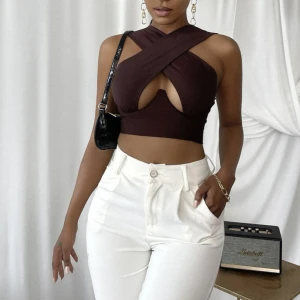 Kaffebrun omlott topp - Endast använd 1 gång