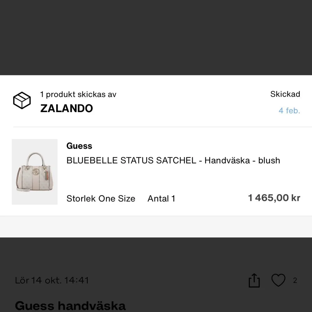 Säljer min guess väska i modellen BLUEBELLE STATUS STATCHEL i nyskick, använd 3 gånger under 2 år, därav priset. Har tyvärr inte kommit till användning, nypris 1500kr. Tillhörande dustbag medföljer och axelrem om man vill ha de🌸 . Väskor.