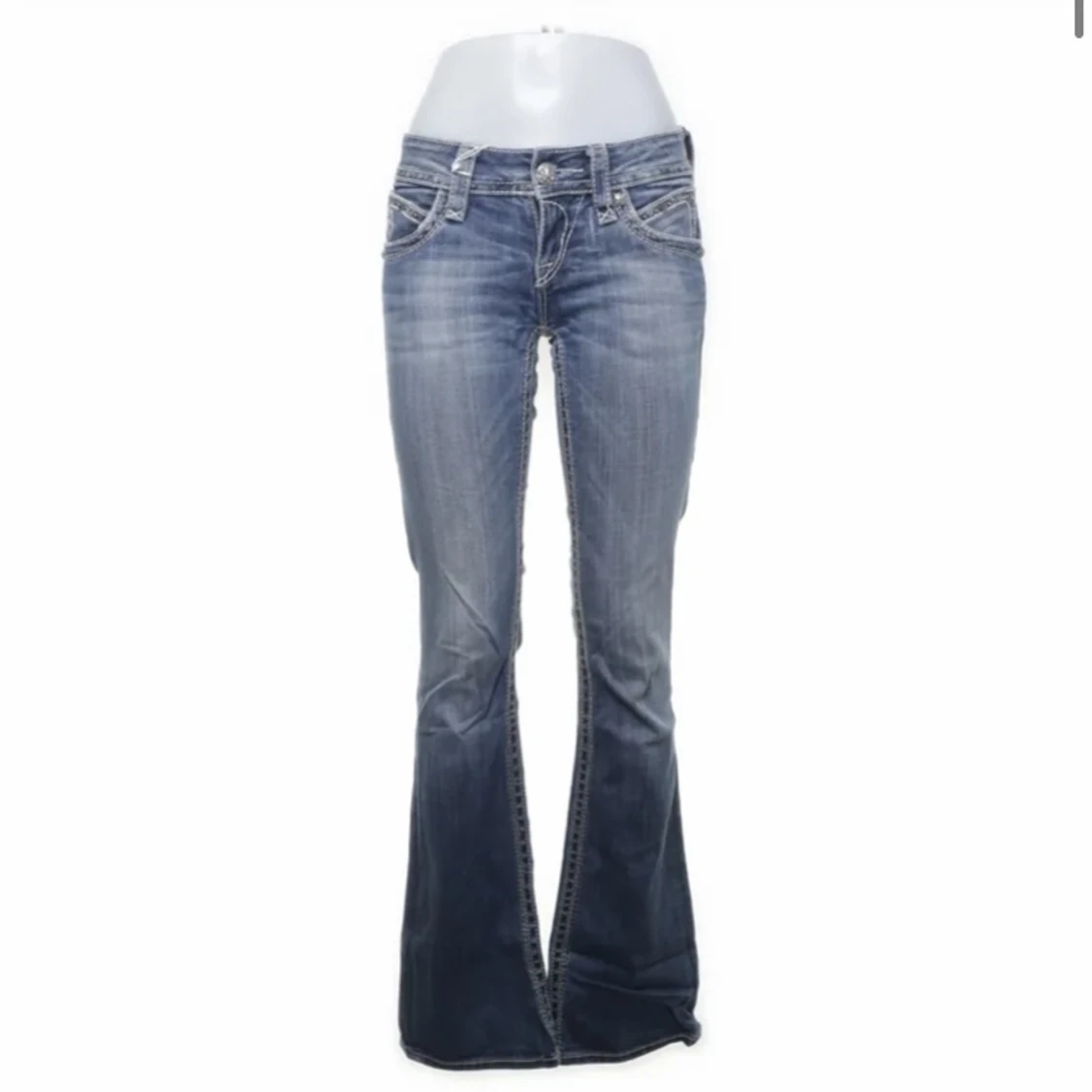 lågmidjade bootcut rock revival jeans - 90