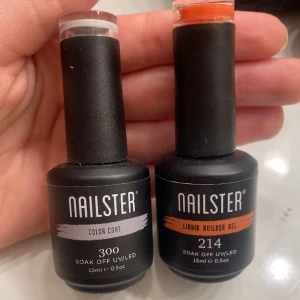 Nagelgel & nagellack - Säljer ett buildergel och ett naglack helt nya. Builder gelet är orange/rött och nagellacket är grått. 40 för en och 70 för båda! 15ml från nailster🩶🧡