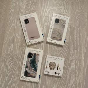 Säljer iphoneskal för iPhone 11/xr samt 1 popsocket. Jättefint skick. Nypris 400kr/st. 