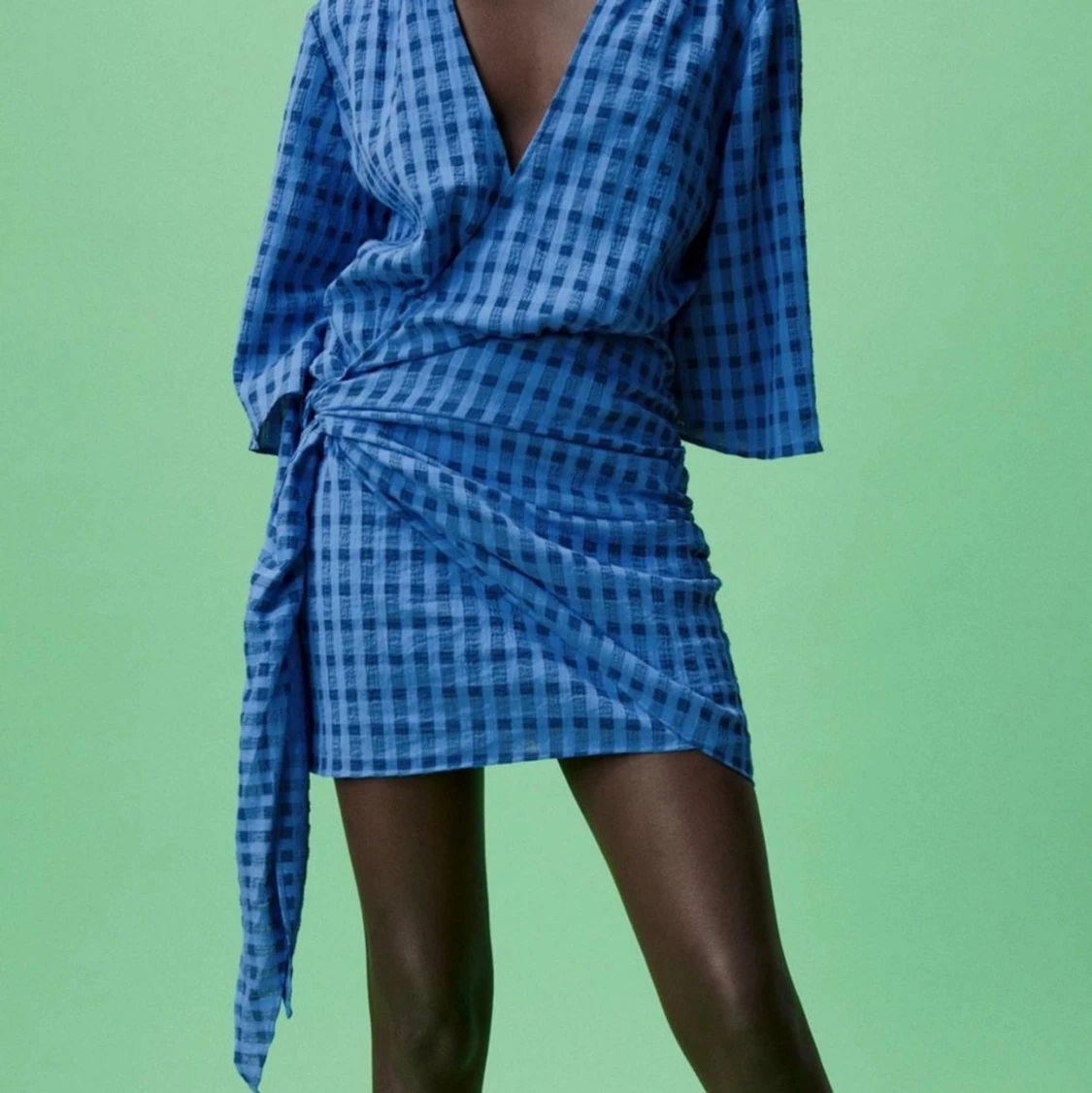 Zara klänning blå rutig - 91