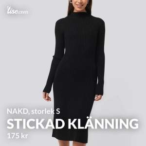 Jättemjuk och fint ribbad stickad klänning från NAKD. Aldrig använd, säljer för att den tyvärr inte kommer till användning. Nypris 499kr, mitt pris 175kr!💕