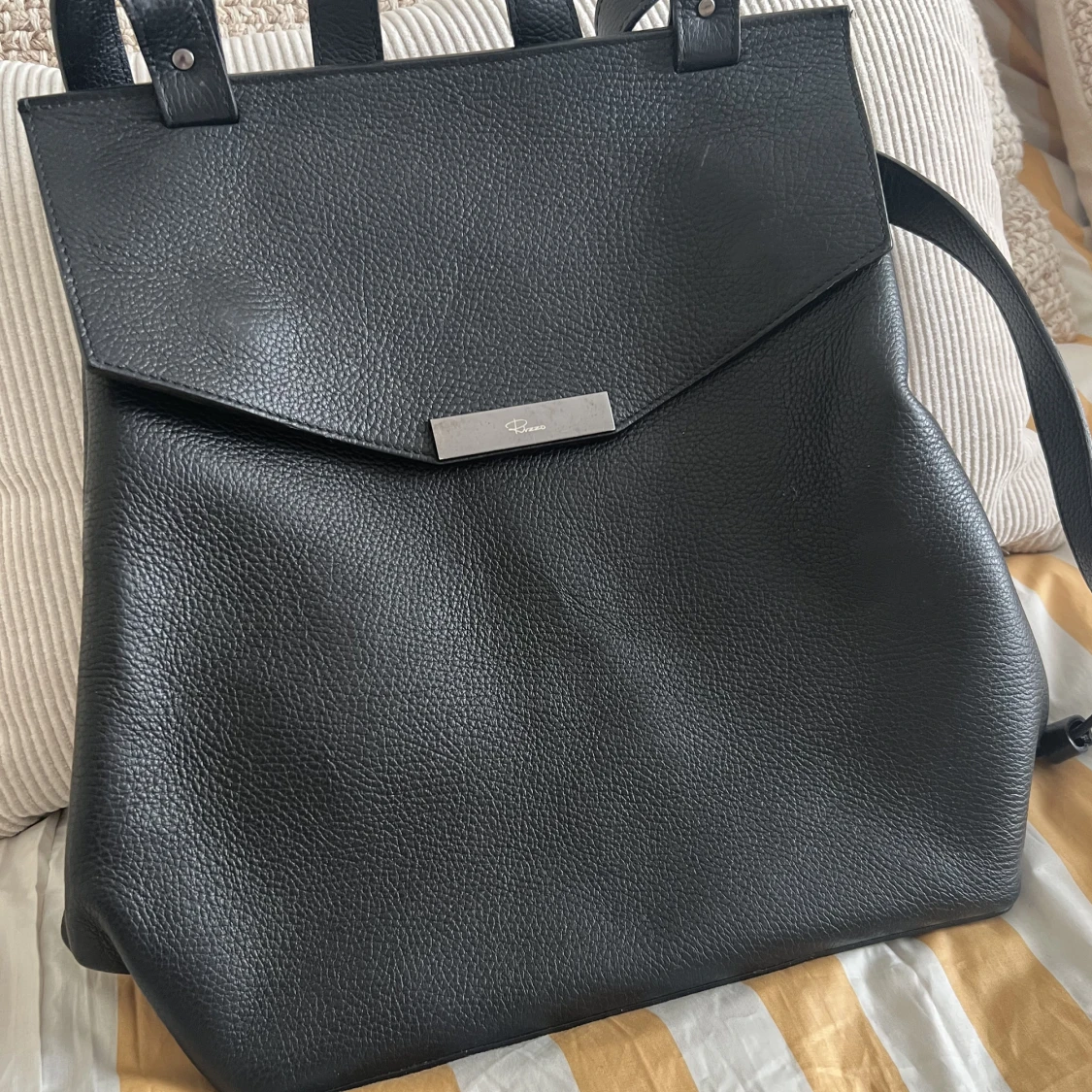 Äkta skinn ryggsäck/datorväska