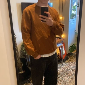 Brun sweatshirt - Kommer inte till användning då den inte sitter så bra på mig, köpt på HM och ganska använd. Finns en liten ljus fläck vid bröstet men den syns inte när man har på sig den.